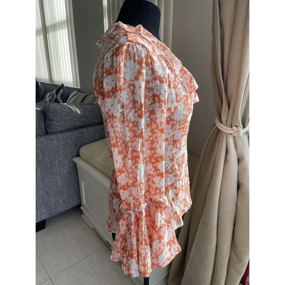 Pink Lily Top Womens S Floral Bell Sleeves Blouse - Picture 3 of 8